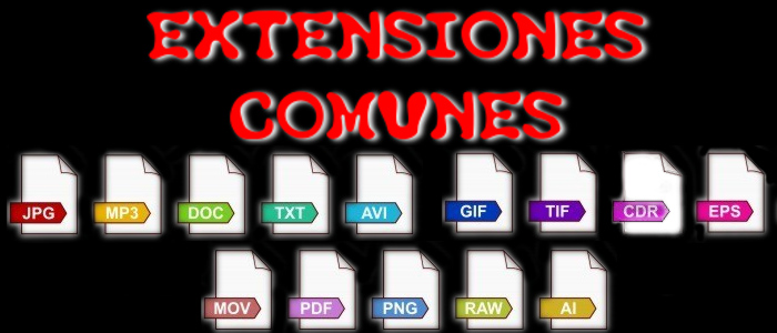 Las extensiones de archivos más comunes