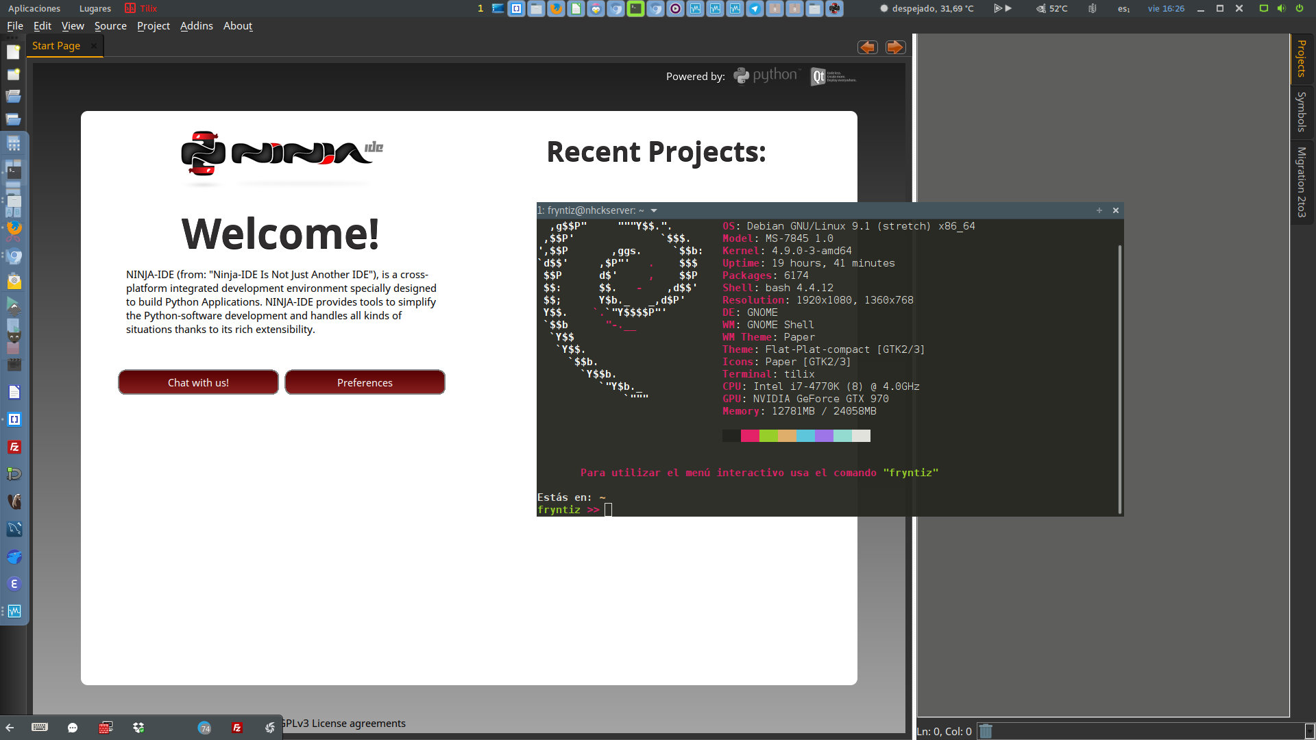 Ninja IDE en Debian 9 Ninja IDE en Debian 9